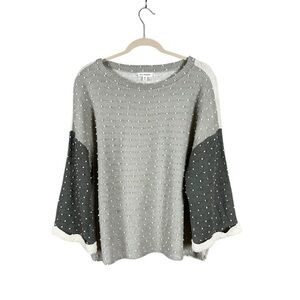 Womens Bohemian 3D Boxy Sweater Medium Indie Scandi Soft Girl Oversized Cottage